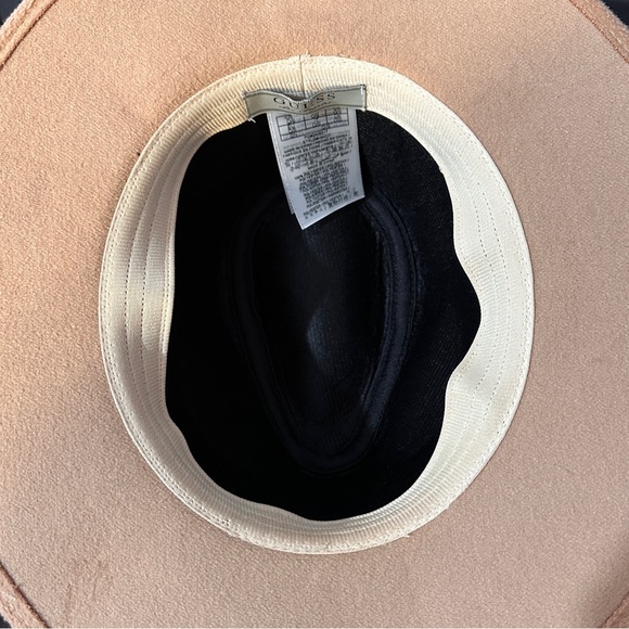 Guess Felt Hat Women’s Camel Tan Wide Brim Fedora Panama Braided Band - Picture 14 of 15
